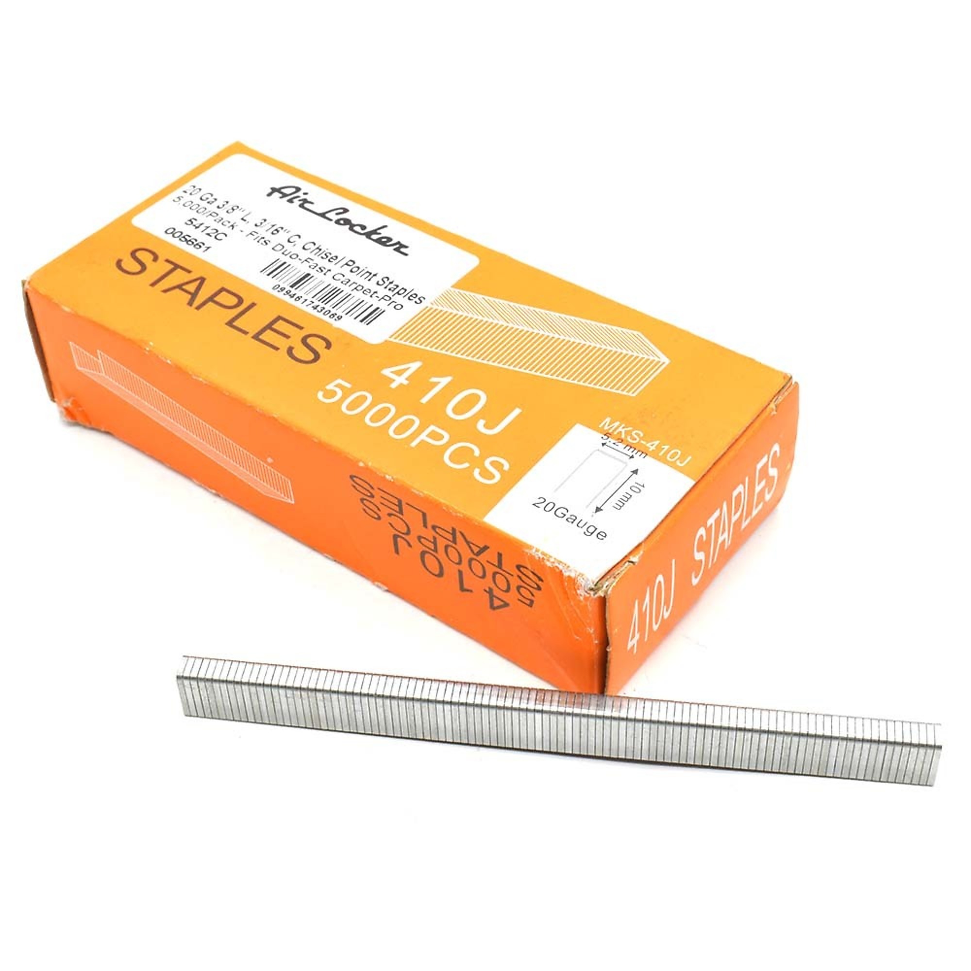 Air Locker 5412C 20 Gauge 3/8-Inch Length, 3/16-Inch Crown, Chisel Point Staples - 5,000/Pack - Fits Duo-Fast Carpet-Pro Replaces Duo-Fast 5412C